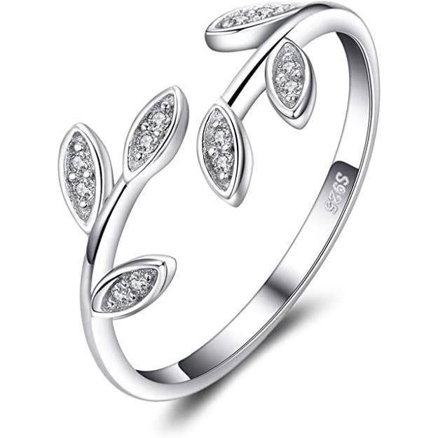 Bague Ouverte Réglable Cubic Zirconia Bagues Femme Argent 925 Plaqué Or, Bagues Femme, Bagues