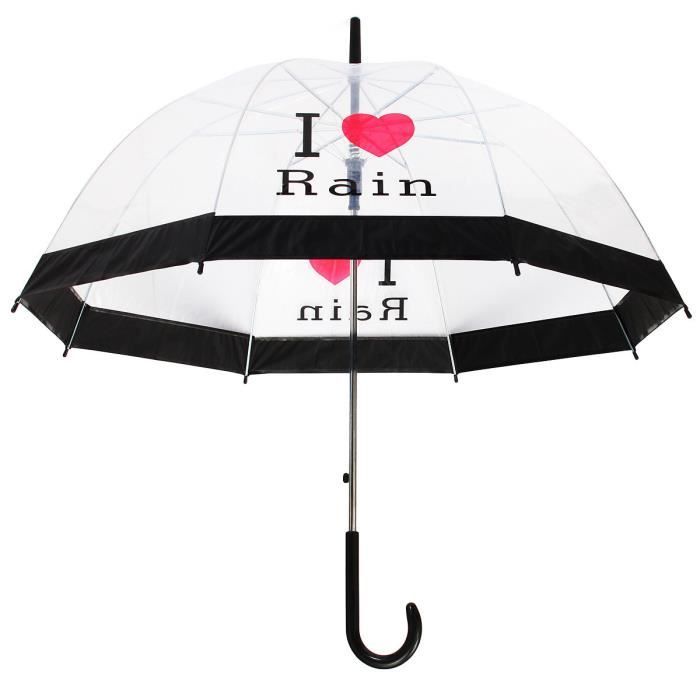 Jweweunyu Parapluie transparent automatique pour femme Maenner Sun Pluie Voiture parapluie compact pliable coupe-vent style parapluie transparent bord blanc