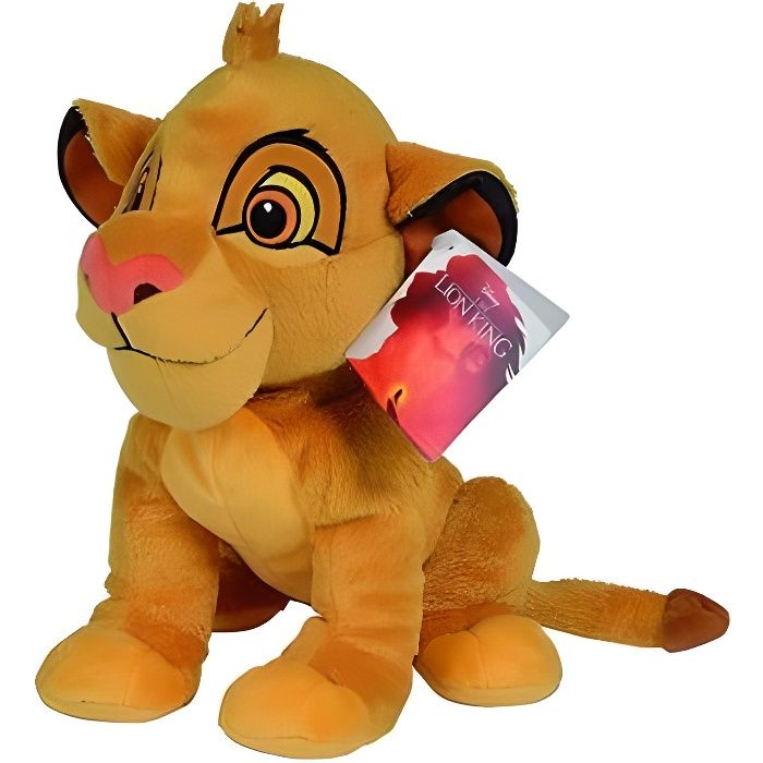 peluche disney le roi lion : simba 26 cm - doudou licence enfant - animaux