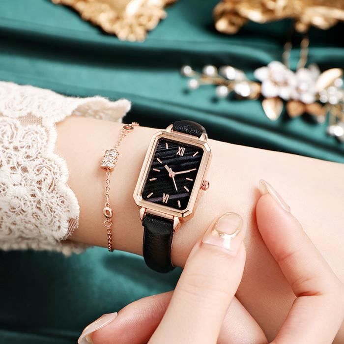 Montre rectangulaire outlet femme vintage