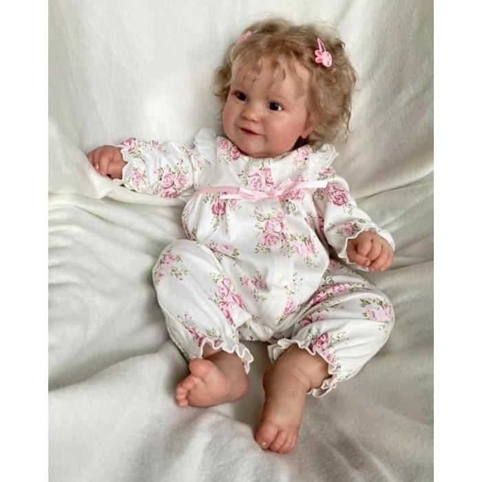 Anano Bébé Reborn Réaliste Fille Silicone Plein Corps 45cm Yeux Ouv Full Body Souple Convient Aux Enfants De 3 Ans Amz B0cccw
