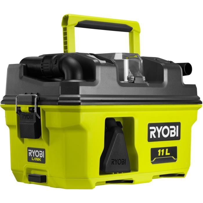 RYOBI - Aspirateur d’atelier 18V ONE+ - 118 kPa - collecteur 11 L - Avec accessoires & adaptateur pour outils ONE+ - RV1811
