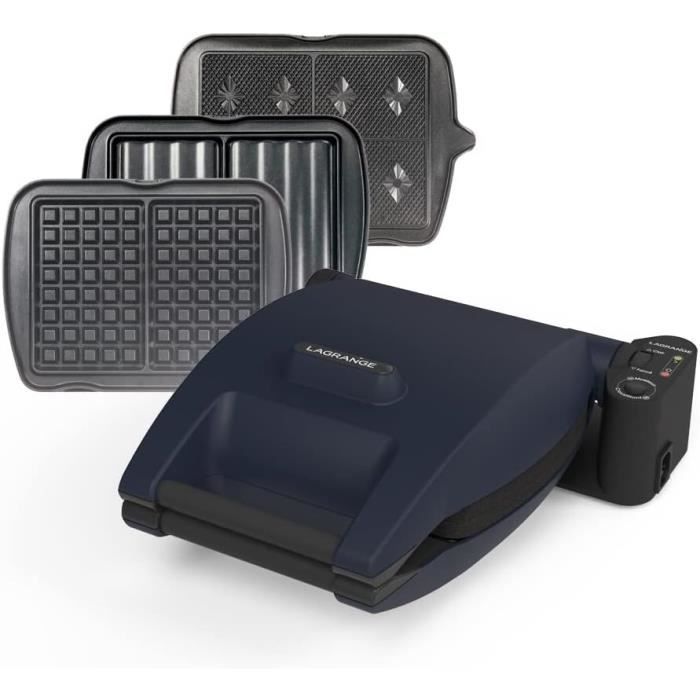 Croque, gaufrier, gaufrette Lagrange super 2 antiadhésif noir gaufres +GT+CM pas cher