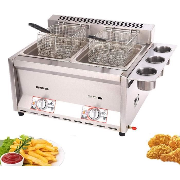 Friteuse à Gaz Professionnelle, Friteuse à Gaz 6L/12L Friteuse à Frites