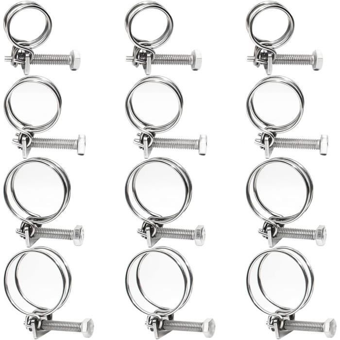 Colliers De Serrage Acier Inoxydable - Lot De 4 Pièces 80-85mm | Double Fil Pour Tuyaux, Câbles, Fils électriques