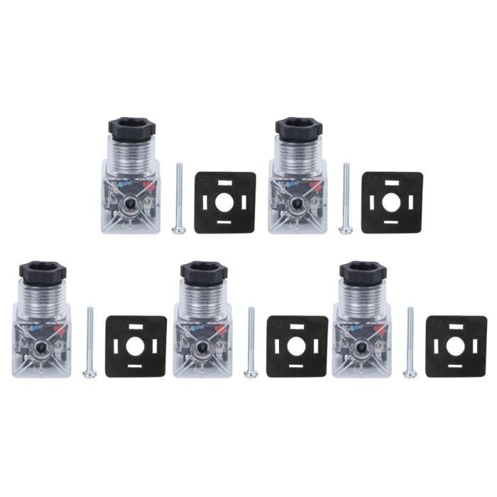 Prise De Bobine Solénoïde Transparente 5 Pièces - IP67 - 12V/24V - Pour Électrovanne Eau