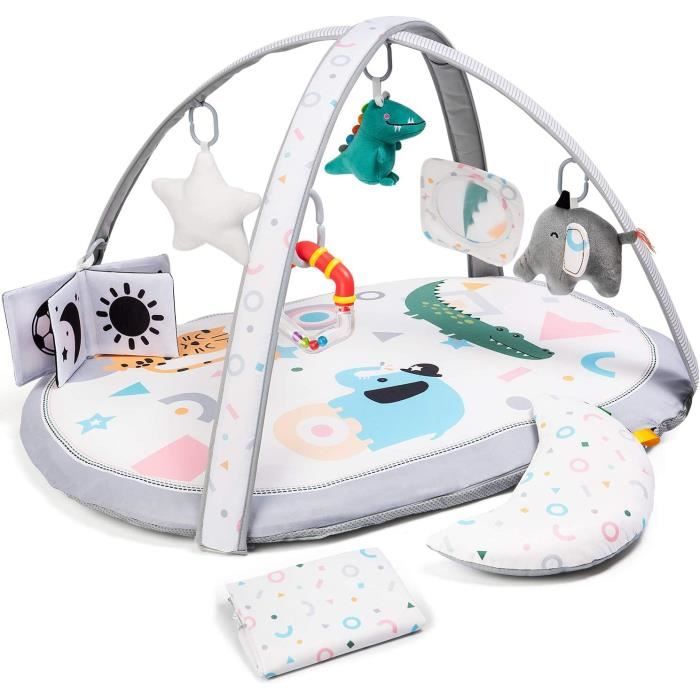 Lupantte Tapis D'Éveil Bébé 7 En 1 - 92x64cm - 6 Jouets Sensoriels - Antidérapant - Pour Nouveau-nés