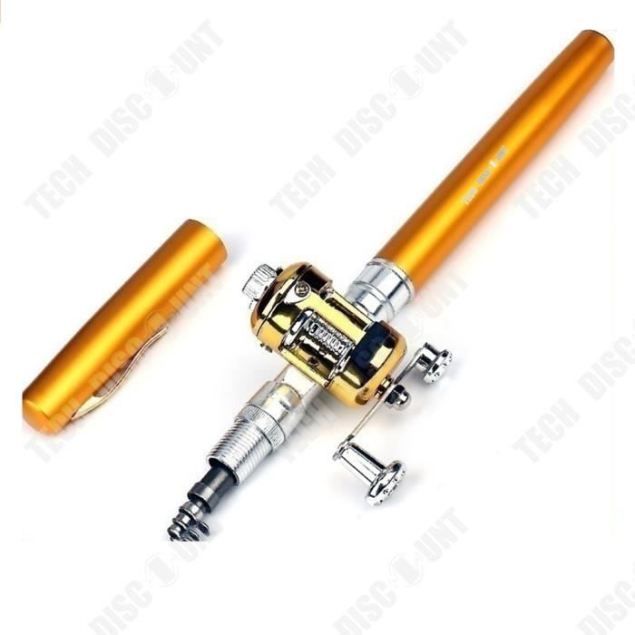 TD® Alliage d'aluminium type stylo canne à pêche mini poche portable petite canne à pêche radeau de glace pêche pont pêche