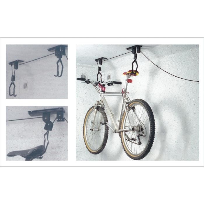 Range vélos au plafond 4 crochets