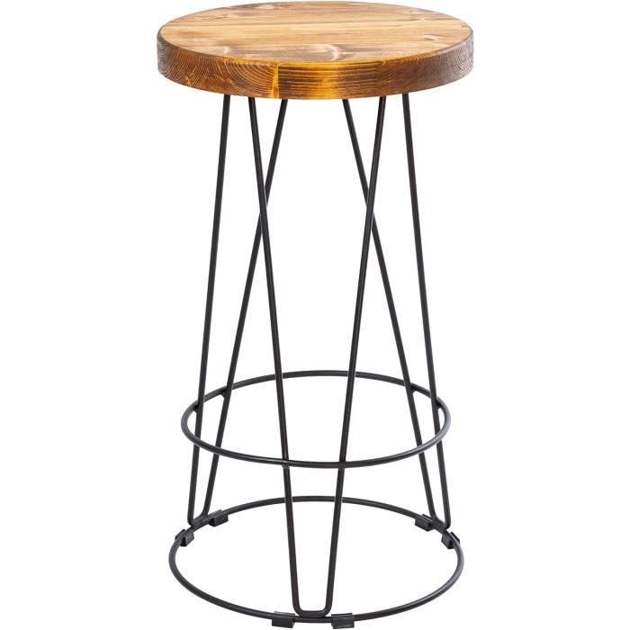 tabouret de bar pour bar, chaise de bar, chaise de cuisine, hauteur d'assise 64 cm, dossier sans montage, design industriel, [w4935]