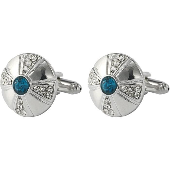 Boutons De Manchette Homme Facettés - Alliage émaillé - Élégants Pour Chemise, Mariage, Affaires