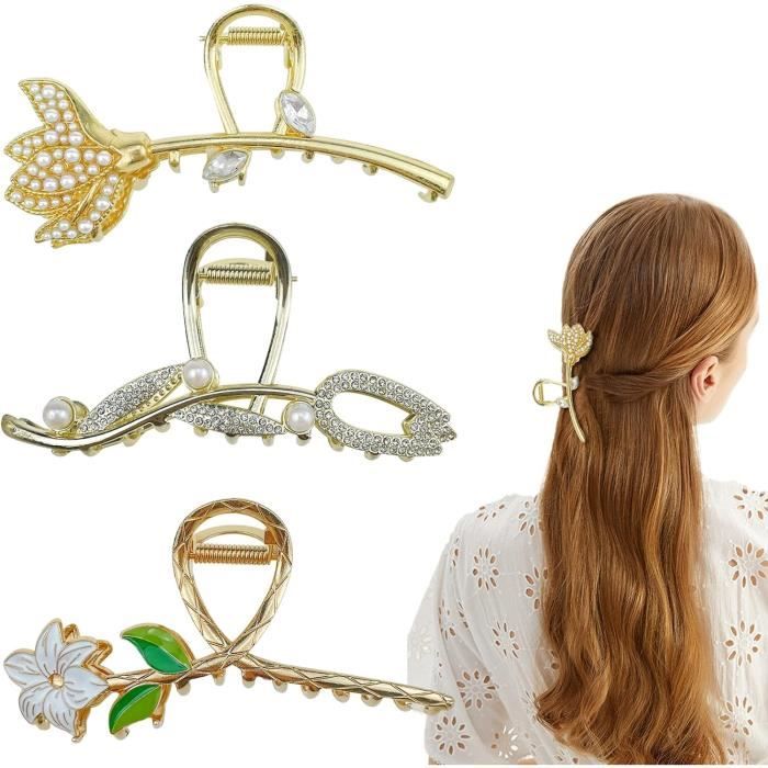 Bijoux Cheveux Doré Peignes Cheveux Fleur Métal Style Rétro