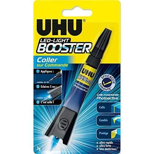 UHU Booster, Colle Activée par UV, Tube 3g, Transparent - 35250