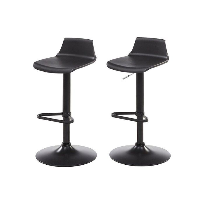 Lot de 2 tabourets de bar - Polypropylène - Coloris noir - CALAS