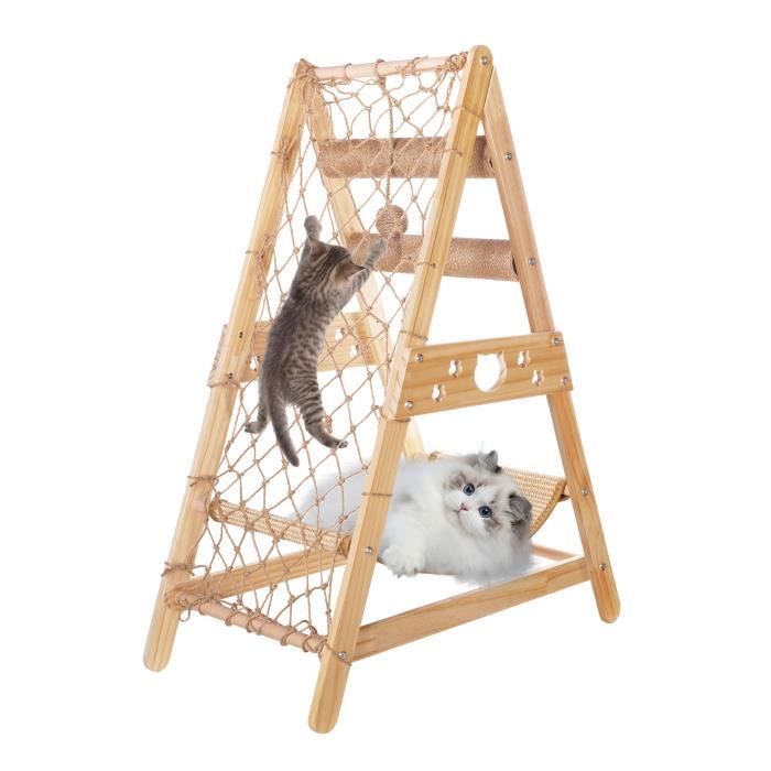 Comparer les prix de VINTEKY ®Cadre d'escalade pour chat，Hamac en sisal pour Chat，Poteau à Griffer pour Chat en Sisal avec Balle