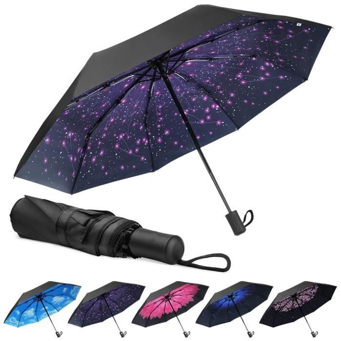 Parapluie solde femme mini pliant manuel uni rouge anti uv en carbone poignée confort fourreau