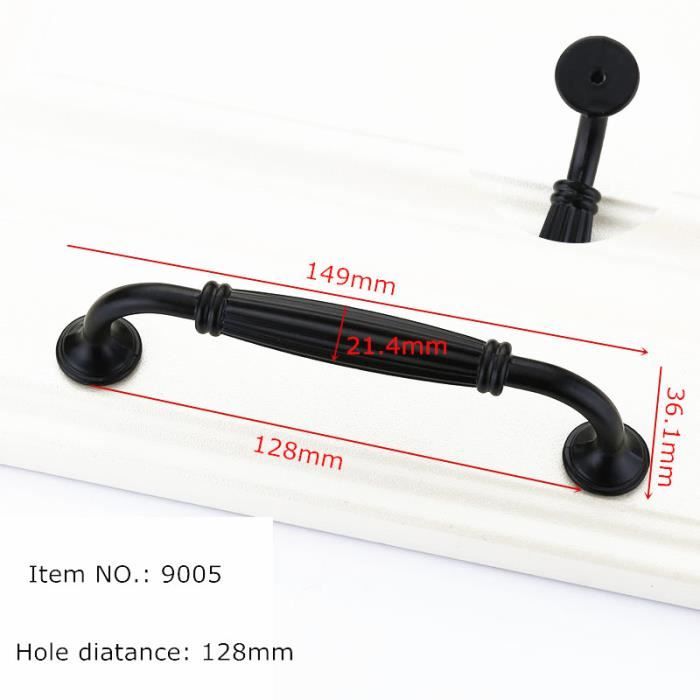 Lot De 6 Poignées De Meuble En Bois Massif - Distance Entre Trous 128 Mm - Pour Tiroirs, Placards, Cuisine - Style Naturel