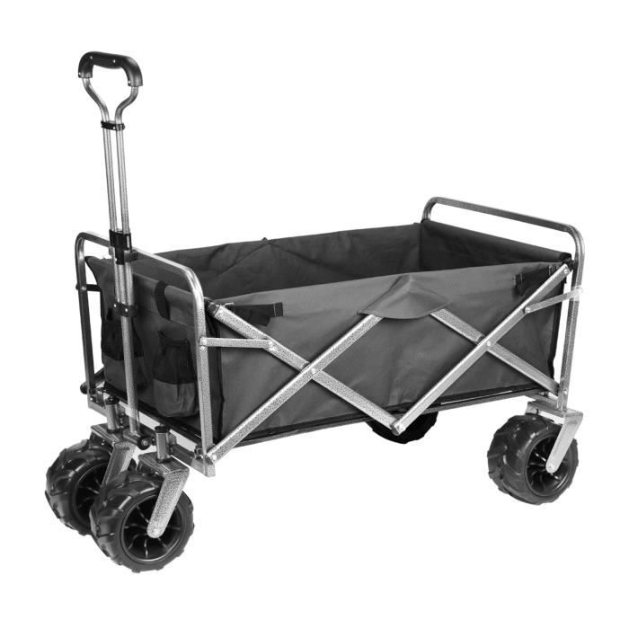 Transport Affaires Lourdes Chariot De Plage Pliable - 150kg Capacity - 4 Roues Avec Freins - Sac Transport - Pour Camping, Pique-Nique Chariot De Plage à Vendre Transport Affaires Lourdes Chariot De Plage Pliable - 150kg Capacity - 4 Roues Avec Freins - Sac Transport - Pour Camping, Pique-Nique Chariot De Plage à Vendre