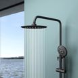 Colonne de douche noir Sogood système de douche flexible avec robinetterie mitigeur douchette à mains pomme haute-1