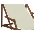 Chaise longue de jardin blanche avec repose-pieds, chilienne, bain de soleil pliant 10-303F-1