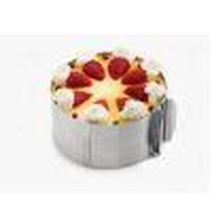 Kit 6 Cercles à Pâtisserie En Inox 7,5 Cm - Avec Poussoir, Socle Et 16 Pochoirs - Pour Mousses, Tartes, Gâteaux Individuels