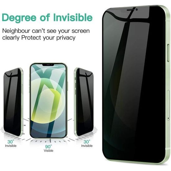 3 Pack Verre Trempe iPhone 13 Pro Max, Anti-Spy Vitre Protection d'ecran en Verre  Trempe incassable Tempered Glass