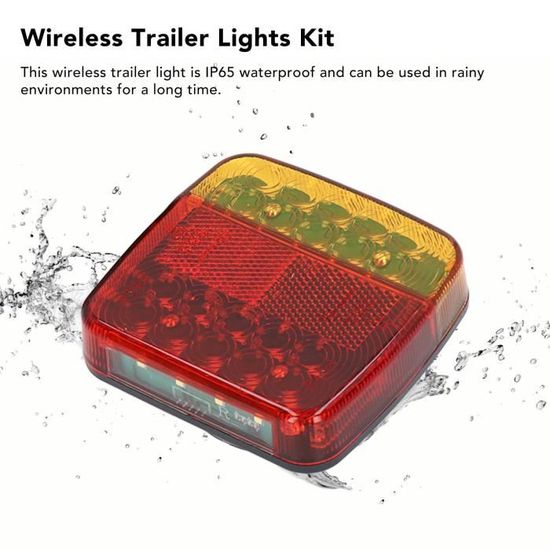 Zerone Kit de feux de remorque sans fil Kit de feux de remorque carrés sans  fil IP65 étanche feux de piste magnétiques rouge - Cdiscount Auto