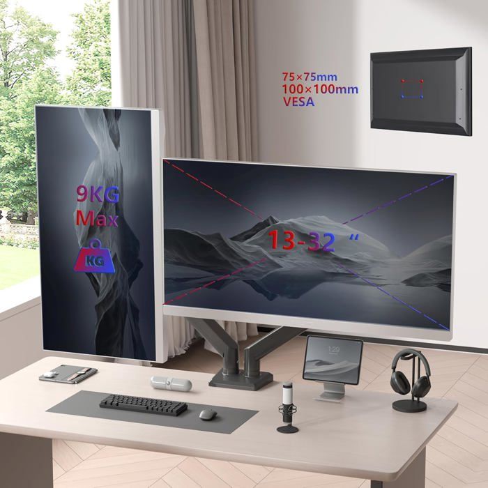 Bras Articulé Pour Moniteur Vevor – 13 à 32 Pouces, Charge Max 9,1 Kg, Neuf