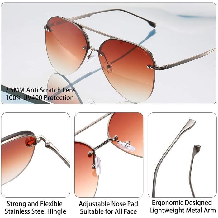 Prouddemon lunette de soleil homme Aviateur lunettes de soleil hommes UV400 Protection lunette Cadre Gun Metal Lentille 923 Achat Vente lunettes de soleil Homme Cdiscount