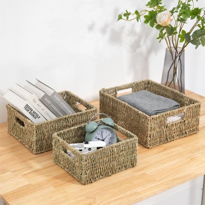 3 Paniers De Rangement Animaux 30x30x30 Cm - Éléphant, Motif étoiles - Pour Enfants