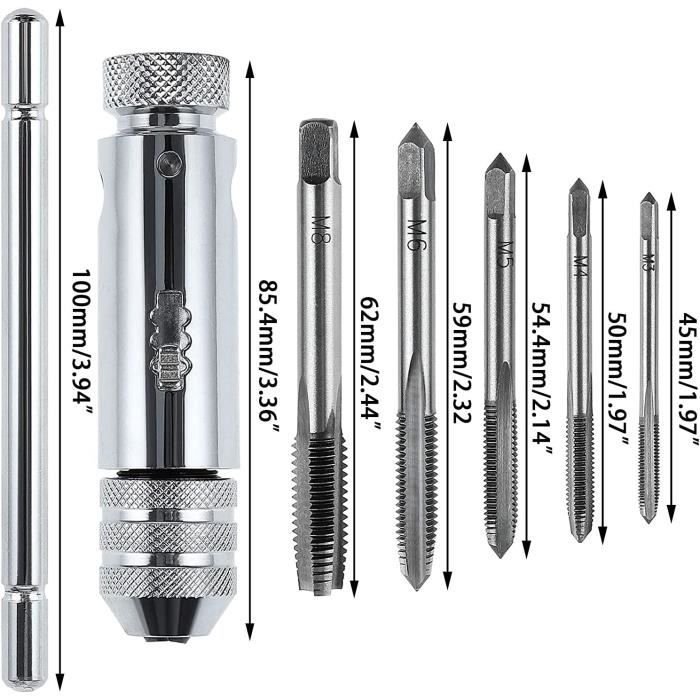 2 Tarauds à Filetage Hélicoïdal M12 X 1.5 H2 - Acier Rapide 6542 Revêtu Titane, Pour Machine, 89 Mm