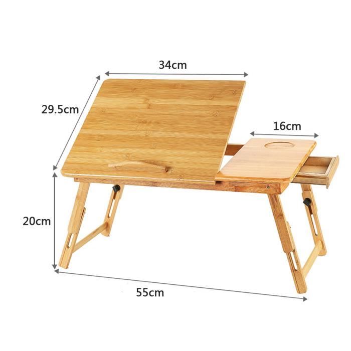 Table de lit en Bambou Support pour Ordinateur 17 Pouces Portable Pliable  inclinable Polyvalent 5 Angles d'inclinaison Robuste[79] - Cdiscount Maison