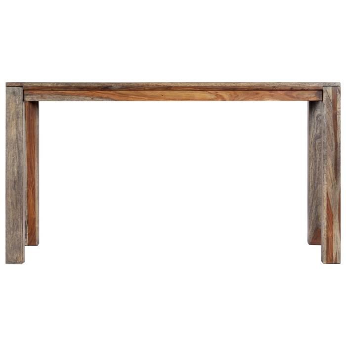 SIB Table de salle à manger Gris 140x70x76 cm Bois de Sesham solide ...