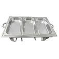 Chafing Dish, Lot de 3 grilles de cuisson en acier inoxydable 9 l pour la restauration, le buffet et les fêtes-2