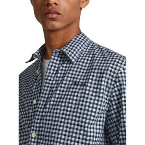 Chemise Pepe Jeans Homme, Manches Courtes, Coupe Régulière, Bleu à Carreaux, Coton, Taille M