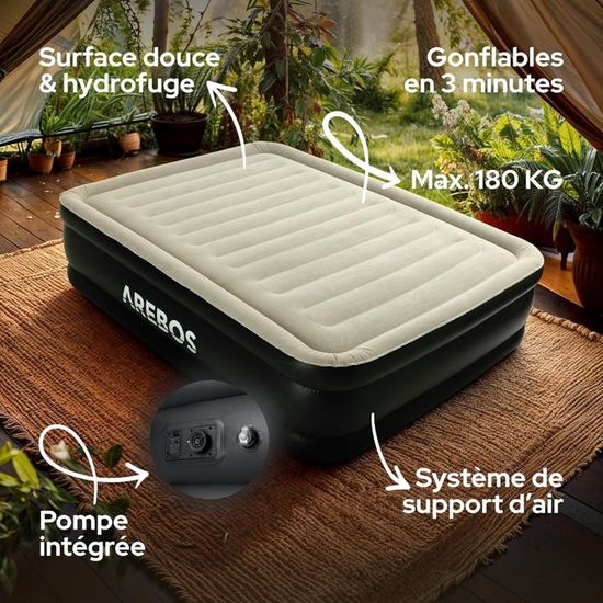 AREBOS Matelas gonflable, matelas pneumatique, autogonflant, 203 x 152 — free download