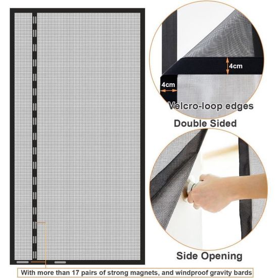 Moustiquaire Porte Fenetre 195 X 195 Cm Moustiquaire Porte Magnétique