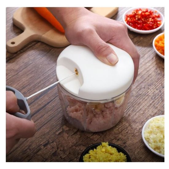 Hachoir Manuel 900 Ml – 5 Lames Inox – Cordon De Tirage – Pour Légumes, Viandes, Noix – Nettoyage Facile - 9