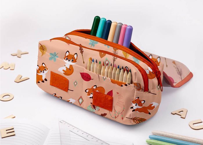 Trousse Ado Collège Lycée Trousse Scolaire Grande Capacité - 2 Compartiments - Pour Collège Et Lycée - Blanc étui Crayons école Bureau