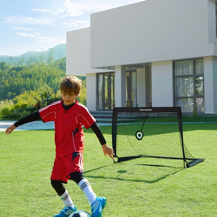 MoKo Cage de Foot, But de Foot Enfant Exterieur, 2 en 1 avec 5 Cible et Sac de Transport, Cages et Mini Buts pour Garçons Jardin Formation Cadeaux l' Intérieur et l'Extérieur, Noir-Bleu MoKo Cage de Foot, But de Foot Enfant Exterieur, 2 en 1 avec 5 Cible et Sac de Transport, Cages et Mini Buts pour Garçons Jardin Formation Cadeaux l' Intérieur et l'Extérieur, Noir-Bleu