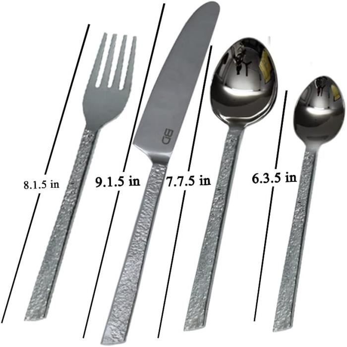 Ginkgo International Mariko – Juego De Cubiertos De Acero Inoxidable 20 Piezas Servicio Para 4