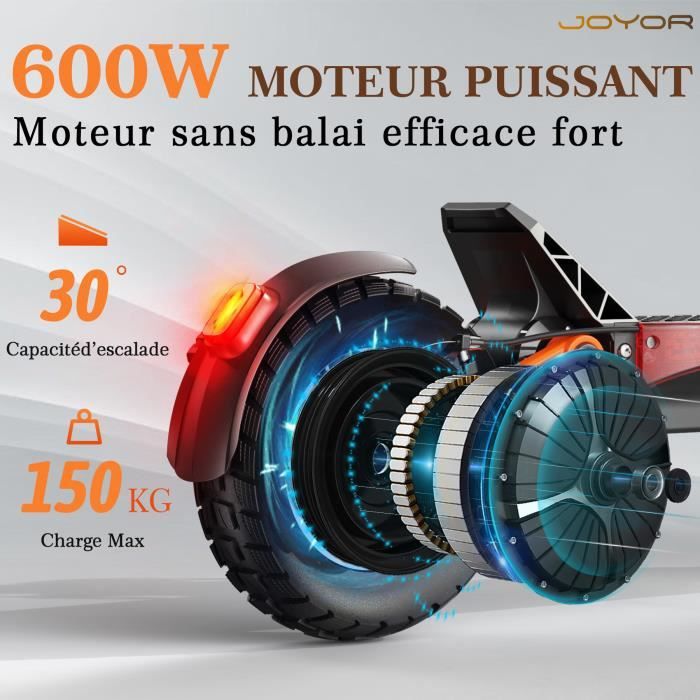 Trottinette Électrique JOYOR S5 - 600W, 50km/h, 40-55km Autonomie | Pneus 10" Tout Terrain