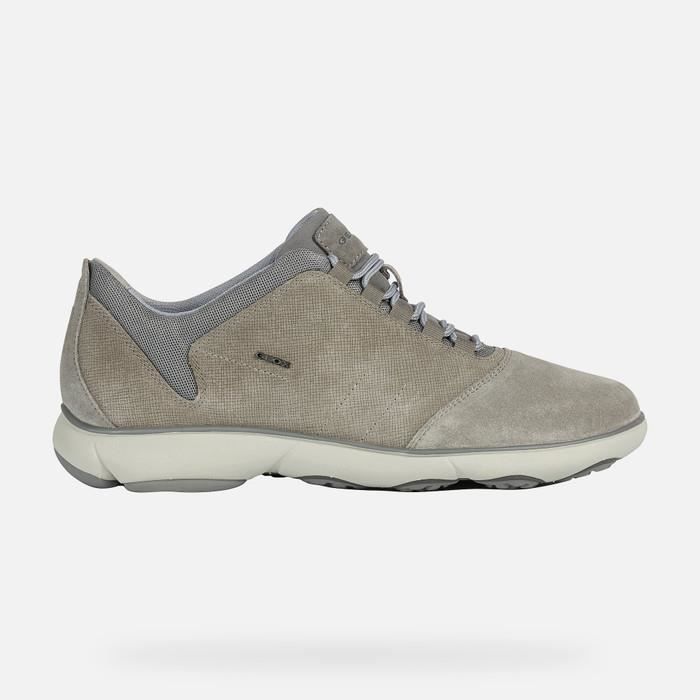 Baskets GEOX U NEBULA Homme Gris Cuir Lacets Gris Cdiscount Chaussures