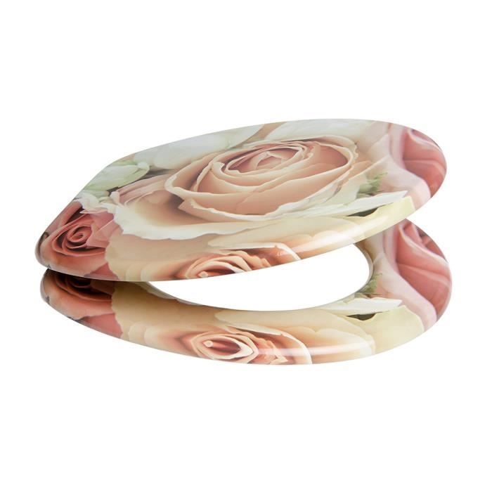 Abattant WC Rose rose Finition de haute qualite Charnieres robustes Fixation facile Cdiscount Bricolage