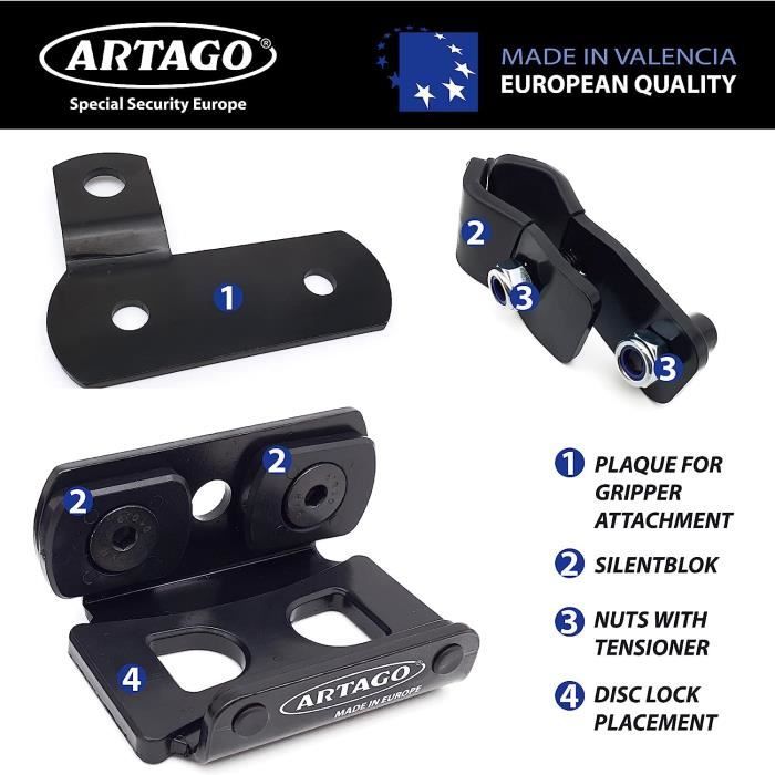 Support Antivol moto K402 Artago pour bloque-disque 30X14