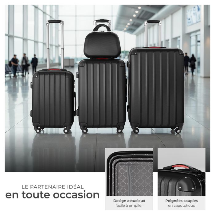 Pieds De Valise Universels 4 Pièces - Modèle C - Remplacement Pour Roulettes, Protection Anti-usure - Noir Résistant