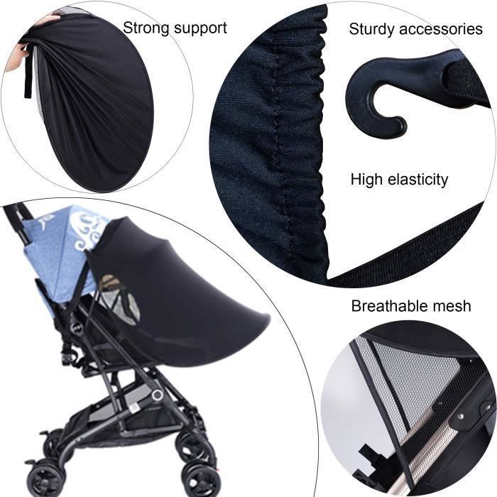 LdawyDE Pare Soleil Poussette, Pare Soleil Poussette Canne,Canopy Poussette  Universelle, Landau Pare-Soleil Pliable Réglable Bébé Poussette Auvent