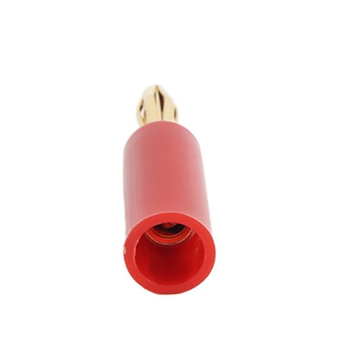 Lot De 10 Fiches Bananes Empilables 32A 4mm - Rouges Et Noires - Connexion Haute Performance