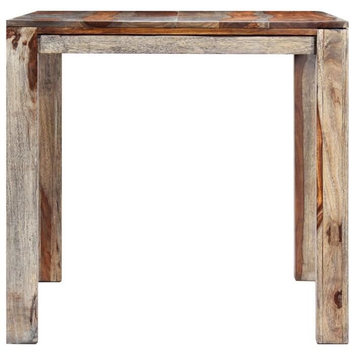 SIB Table de salle à manger Gris 140x70x76 cm Bois de Sesham solide ...