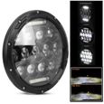 Qiilu Phares LED Ronds 7' 300W 1 Pièces 7in 30000lm 6500k 300W LED Phare de Voiture Phare de Voiture pour Jeep-3